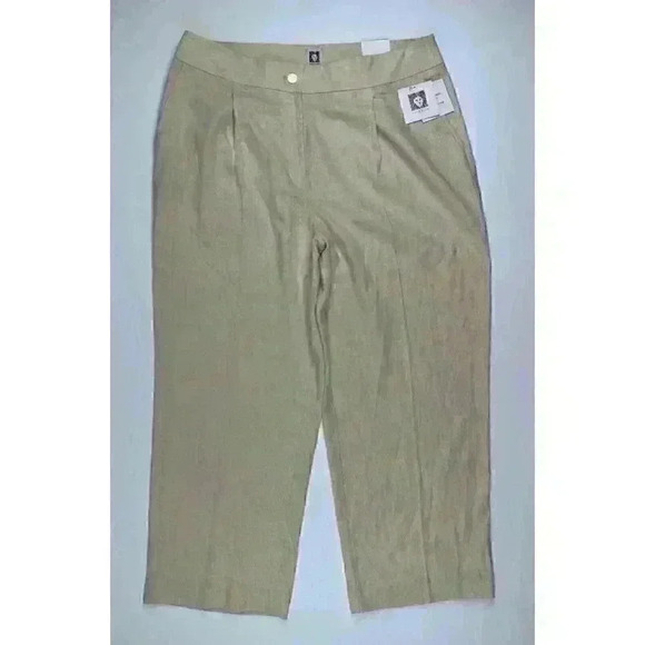 NEW! Anne Klein Women's 12 Linen-Blend High-Rise Crop Pants NWT $89 - Picture 1 of 3